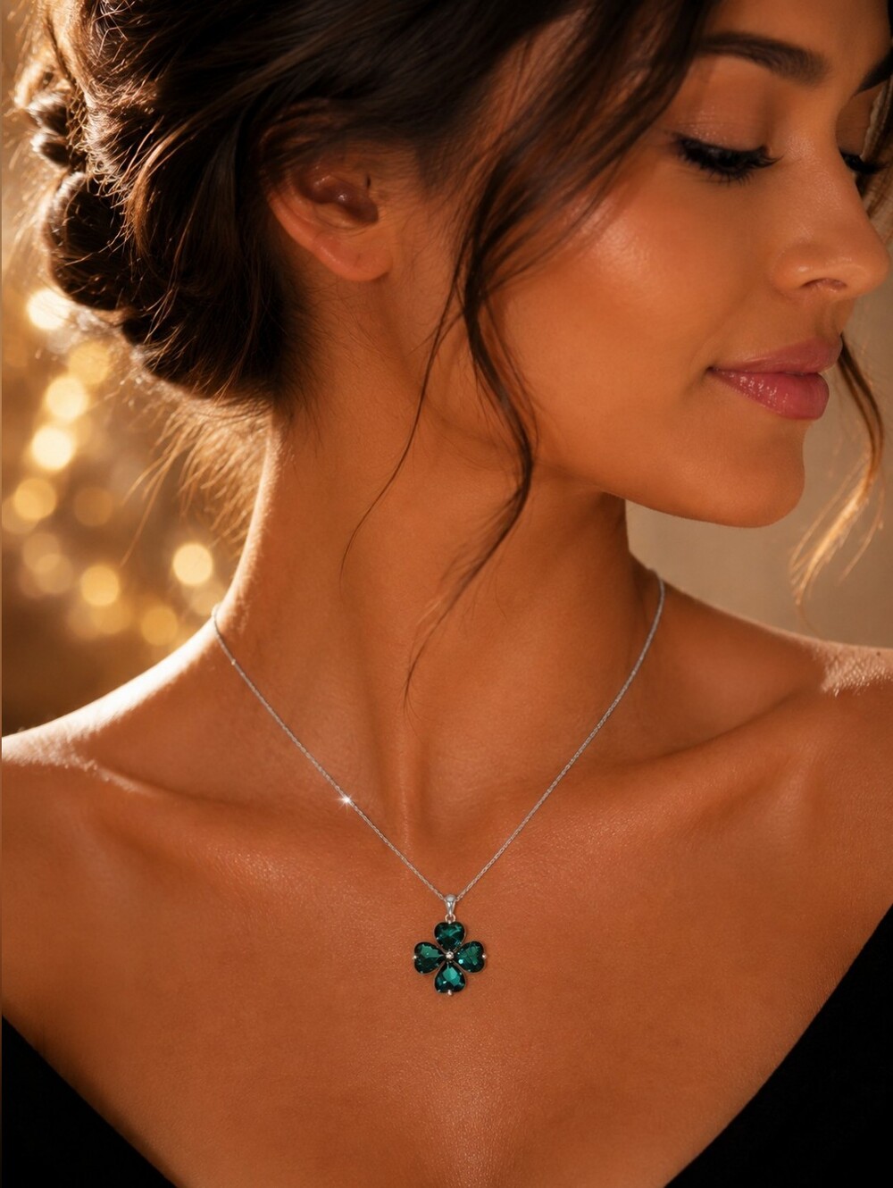 Fashion Clover Design.Spring Blossom.S925 Sterling. Rhinestone Cubic Zirconia